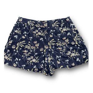 LOFT Ann Taylor Women's Navy Blue Floral‎ Print Dress Shorts - Size 10